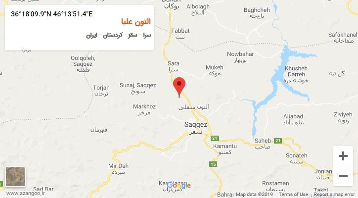روستای التون علیا بر روی نقشه
