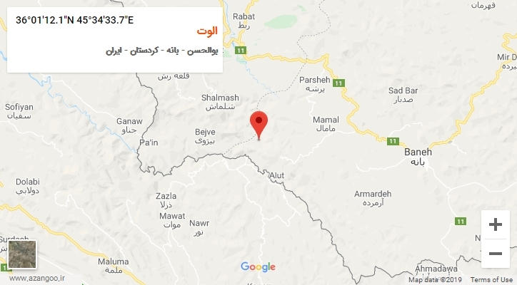 روستای الوت بر روی نقشه