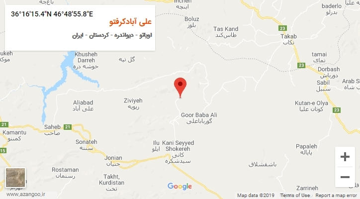 روستای علی آبادکرفتو بر روی نقشه