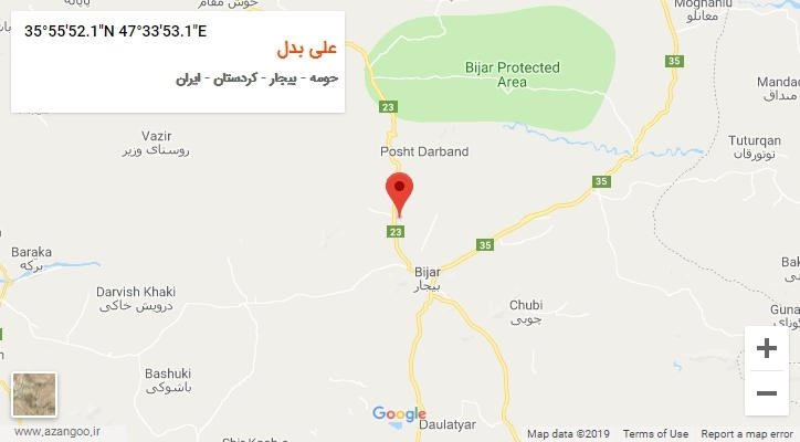 روستای علی بدل بر روی نقشه