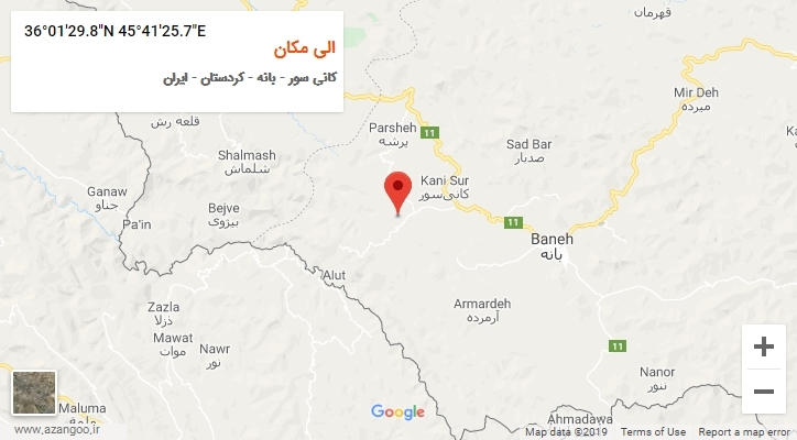 روستای الی مکان بر روی نقشه