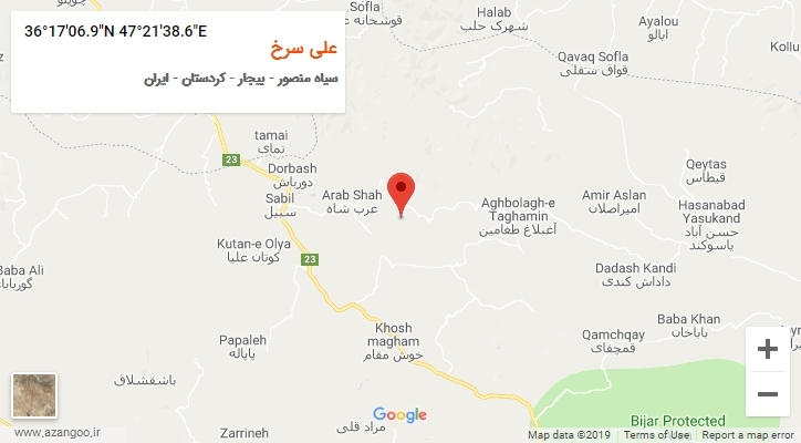 روستای علی سرخ بر روی نقشه