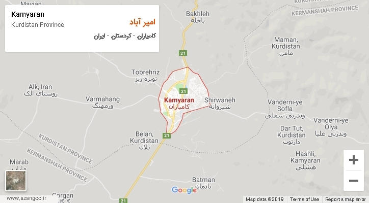 دهستان امیر آباد بر روی نقشه