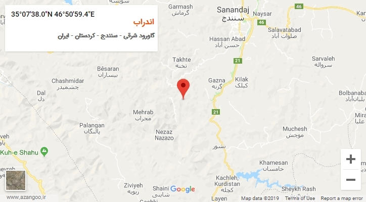 روستای اندراب بر روی نقشه