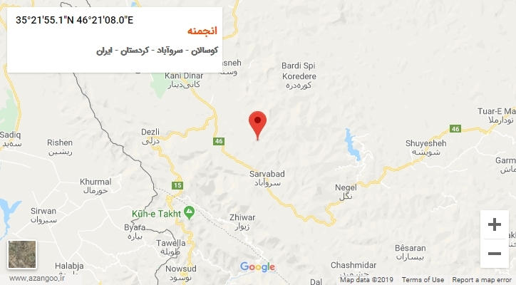 روستای انجمنه بر روی نقشه