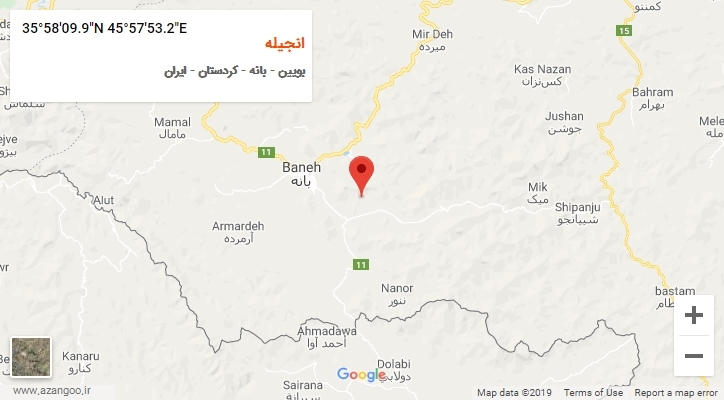 روستای انجیله بر روی نقشه