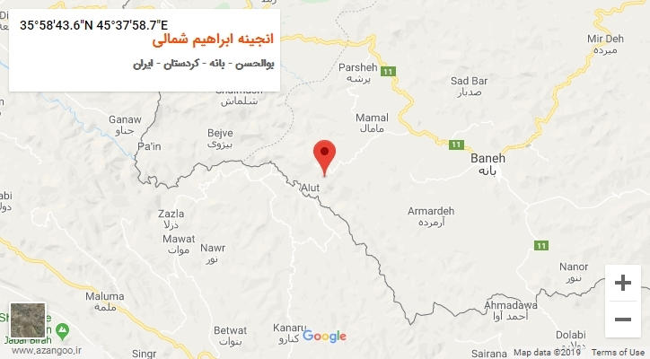 روستای انجینه ابراهیم شمالی بر روی نقشه