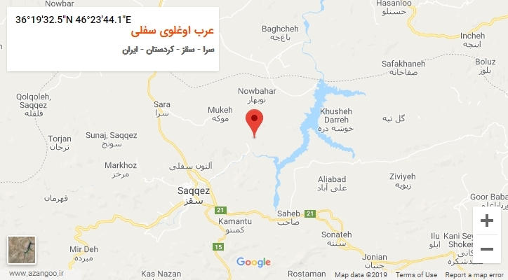 روستای عرب اوغلوی سفلی بر روی نقشه