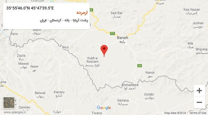 روستای ارمرده بر روی نقشه