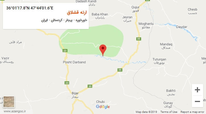 روستای ارته قشلاق بر روی نقشه