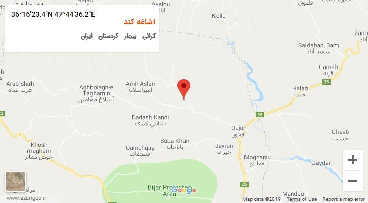 روستای اشاغه کند بر روی نقشه