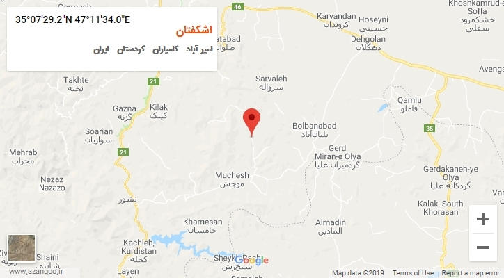 روستای اشکفتان بر روی نقشه