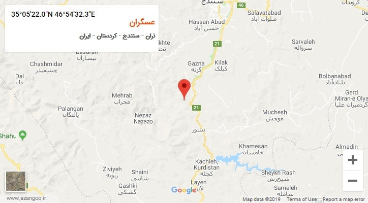 روستای عسگران بر روی نقشه