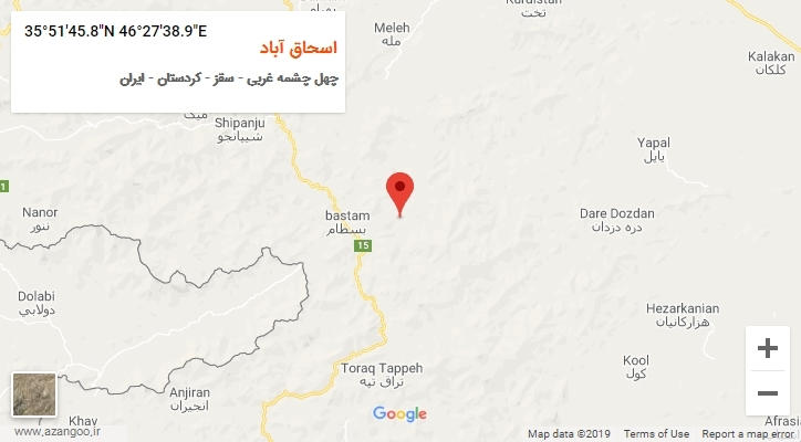 روستای اسحاق آباد بر روی نقشه