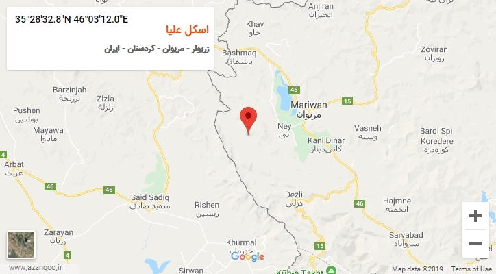 روستای اسکل علیا بر روی نقشه