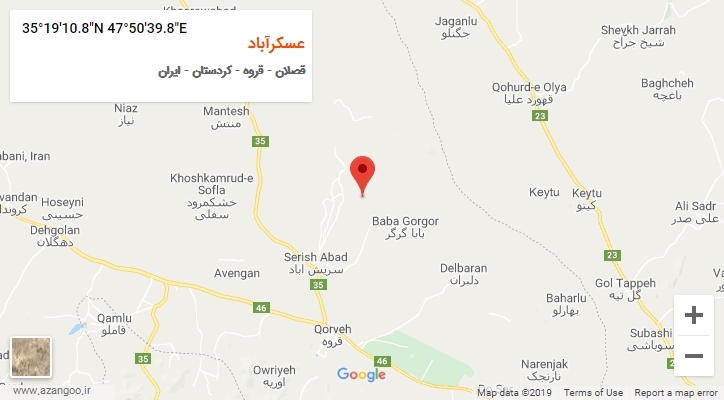 روستای عسکرآباد بر روی نقشه