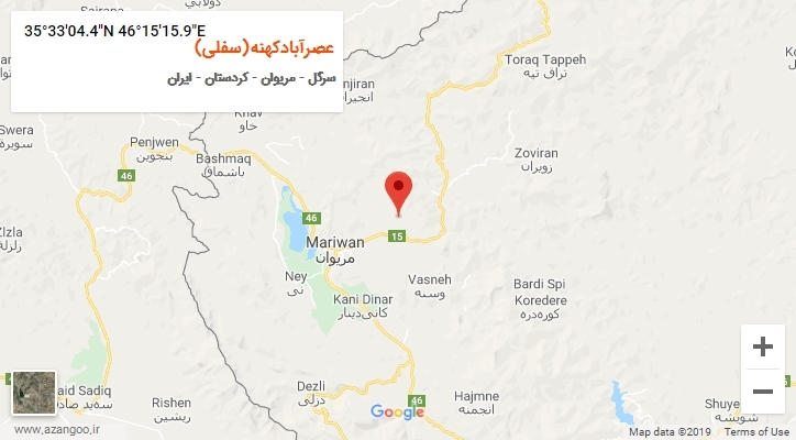 روستای عصرآبادکهنه(سفلی) بر روی نقشه