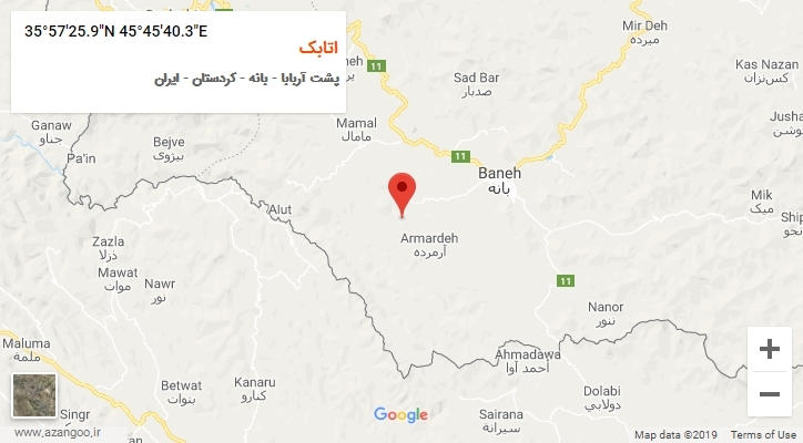 روستای اتابک بر روی نقشه