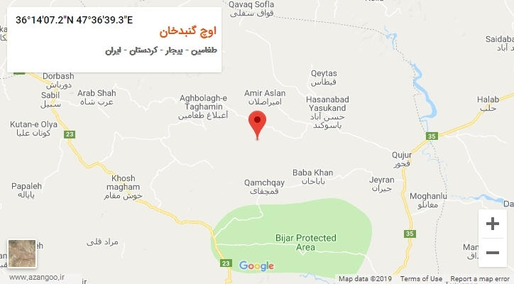 روستای اوچ گنبدخان بر روی نقشه