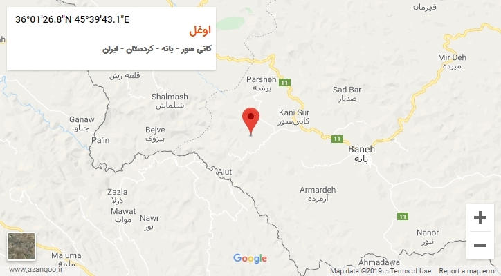 روستای اوغل بر روی نقشه