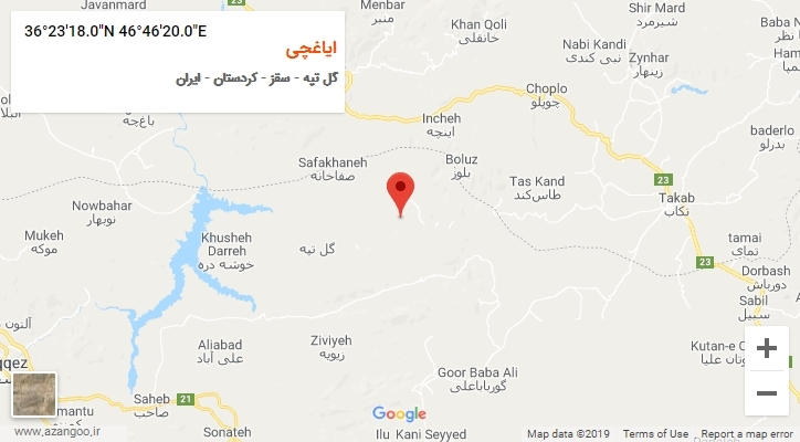 روستای ایاغچی بر روی نقشه