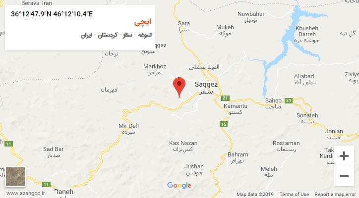 روستای ایچی بر روی نقشه