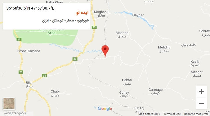 روستای ایده لو بر روی نقشه