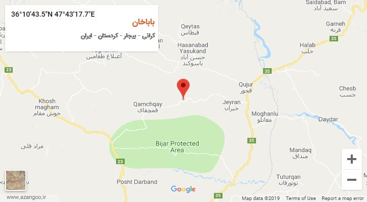 روستای باباخان بر روی نقشه