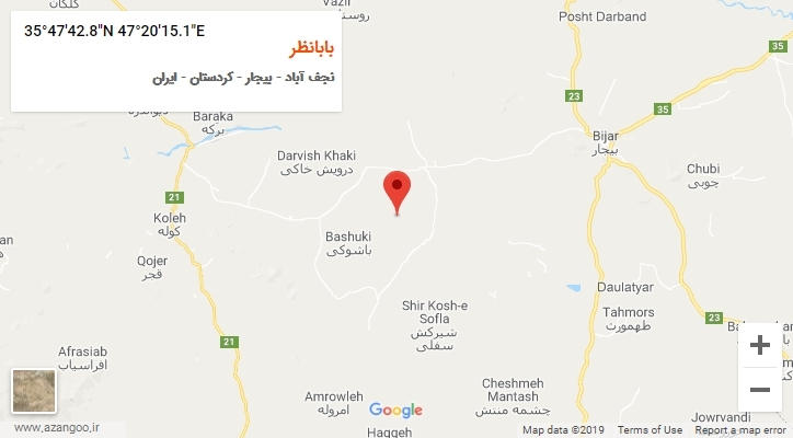 روستای بابانظر بر روی نقشه