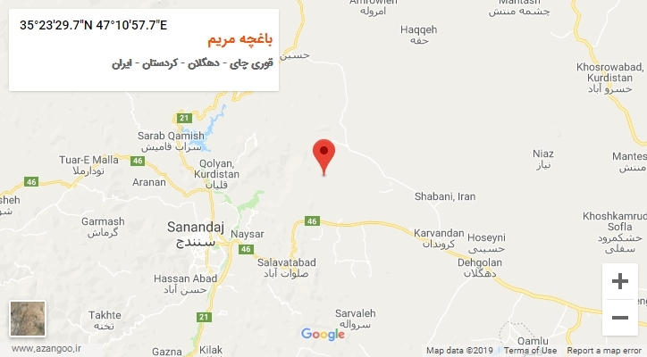 روستای باغچه مریم بر روی نقشه