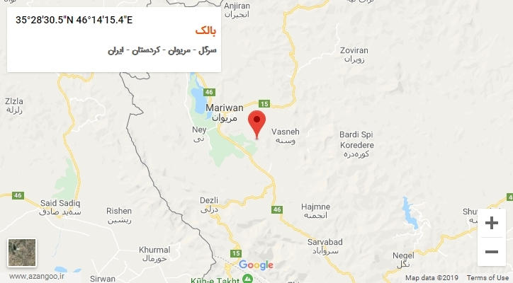 روستای بالک بر روی نقشه