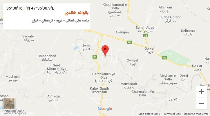 روستای بالوانه خالدی بر روی نقشه