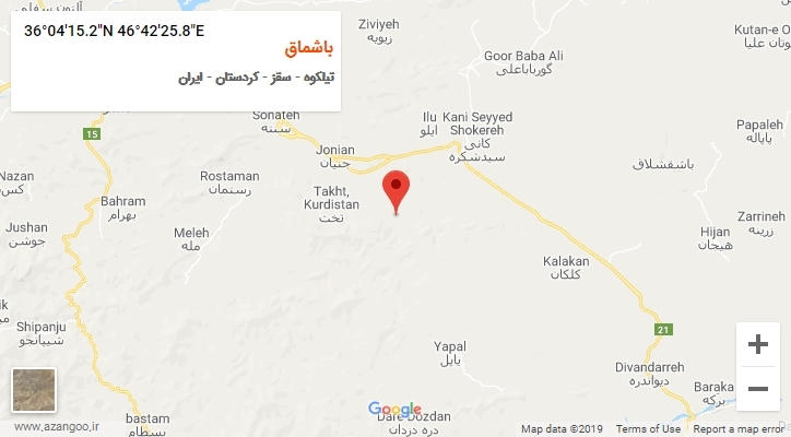 روستای باشماق بر روی نقشه