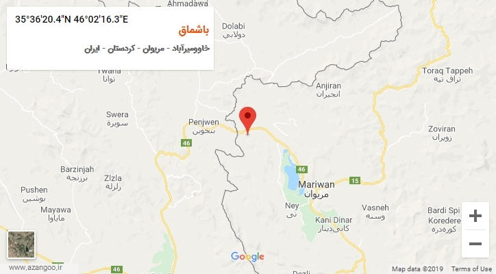 روستای باشماق بر روی نقشه