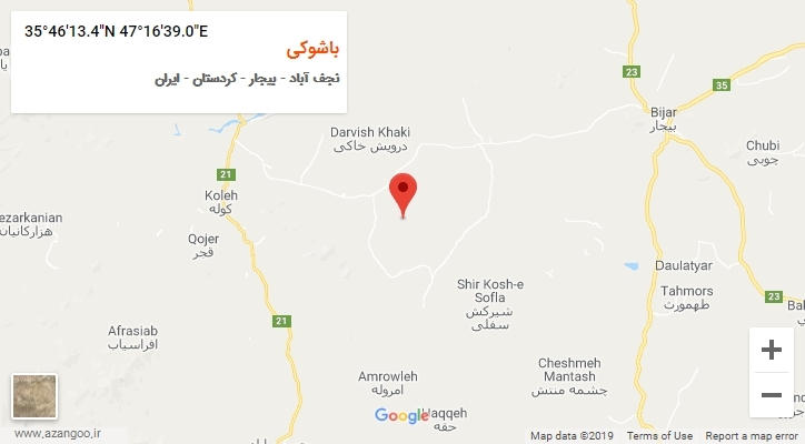 روستای باشوکی بر روی نقشه