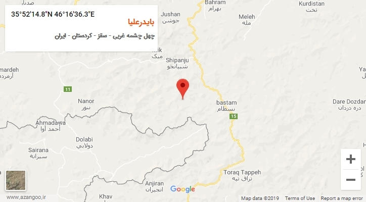 روستای بایدرعلیا بر روی نقشه