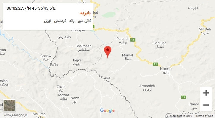 روستای بایزید بر روی نقشه