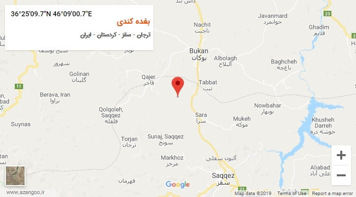 روستای بغده کندی بر روی نقشه