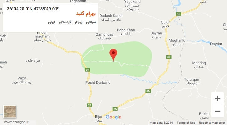 روستای بهرام گنبد بر روی نقشه