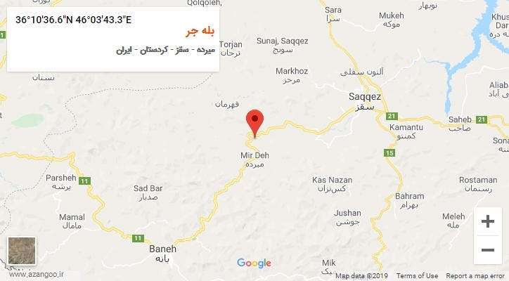 روستای بله جر بر روی نقشه