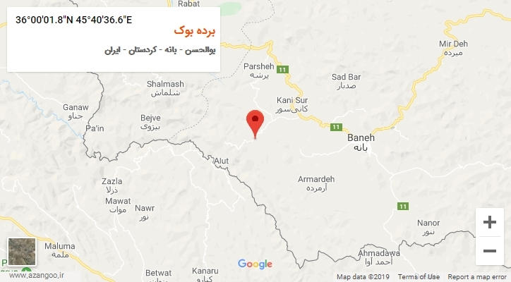 روستای برده بوک بر روی نقشه