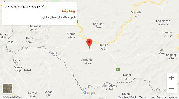 روستای برده رشه بر روی نقشه