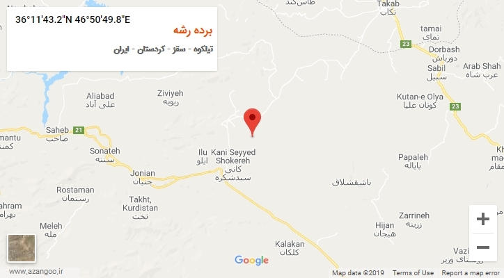 روستای برده رشه بر روی نقشه