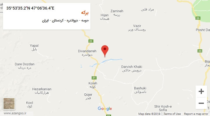 روستای برکه بر روی نقشه