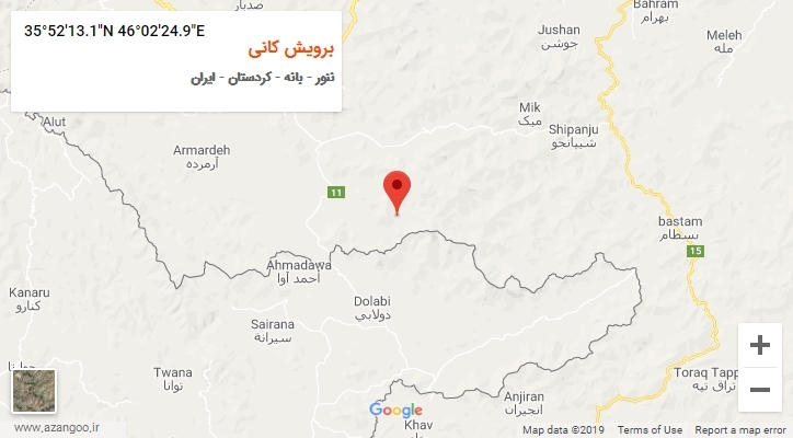 روستای برویش کانی بر روی نقشه