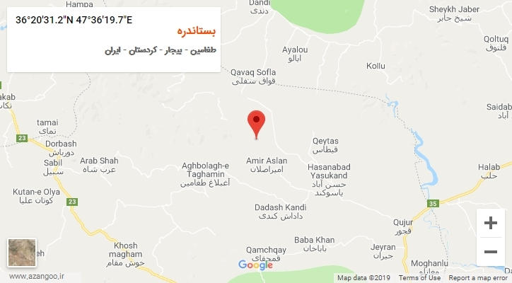 روستای بستاندره بر روی نقشه