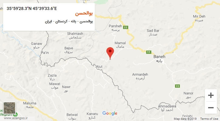 روستای بوالحسن بر روی نقشه