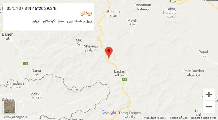 روستای بوخلو بر روی نقشه