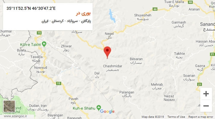 روستای بوری در بر روی نقشه