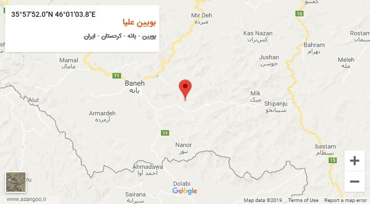 روستای بویین علیا بر روی نقشه